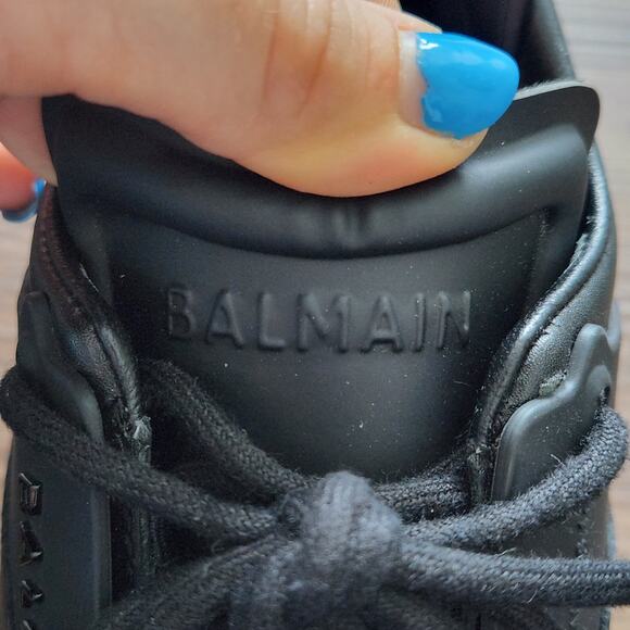 Authentic Balmain B-Bold low-top sneakers Black 7 Designer Grunge Futuristic - Picture 7 of 14